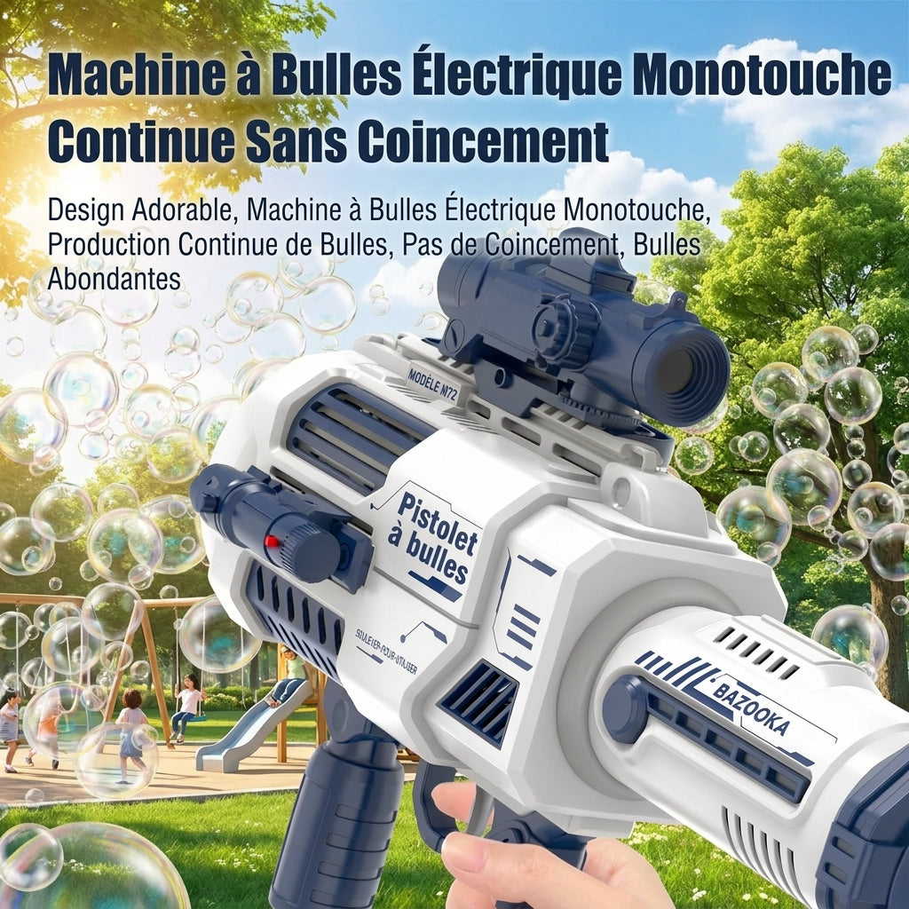 Tokky Pistolet à bulles avec lanceur de fusée magique rose - grand modèle rose, pour bulles de savon