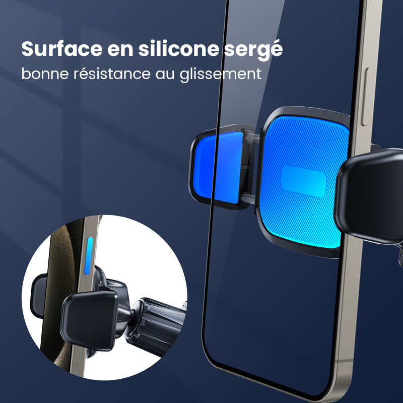 Support de téléphone de voiture à ventouse forte A2C 3-en-1 Tableau de bord/Pare-brise/Sortie d'air Universel Opération à une main Serrage automatique Antidérapant Stable pour voitures
