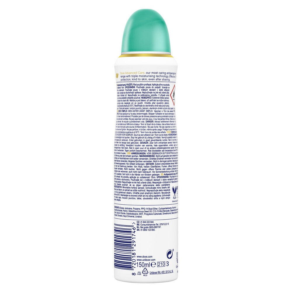 Dove Advanced Care Go Fresh Poire & Aloe Vera Spray déodorant anti-transpirant - 150 ml