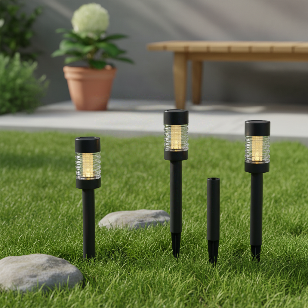 Lampe solaire Anthracite Acier inoxydable + verre