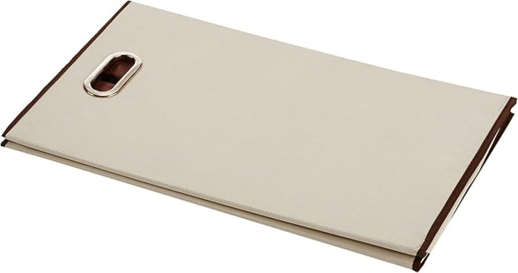 ANQI Panier à linge rectangulaire pliable - Beige et marron