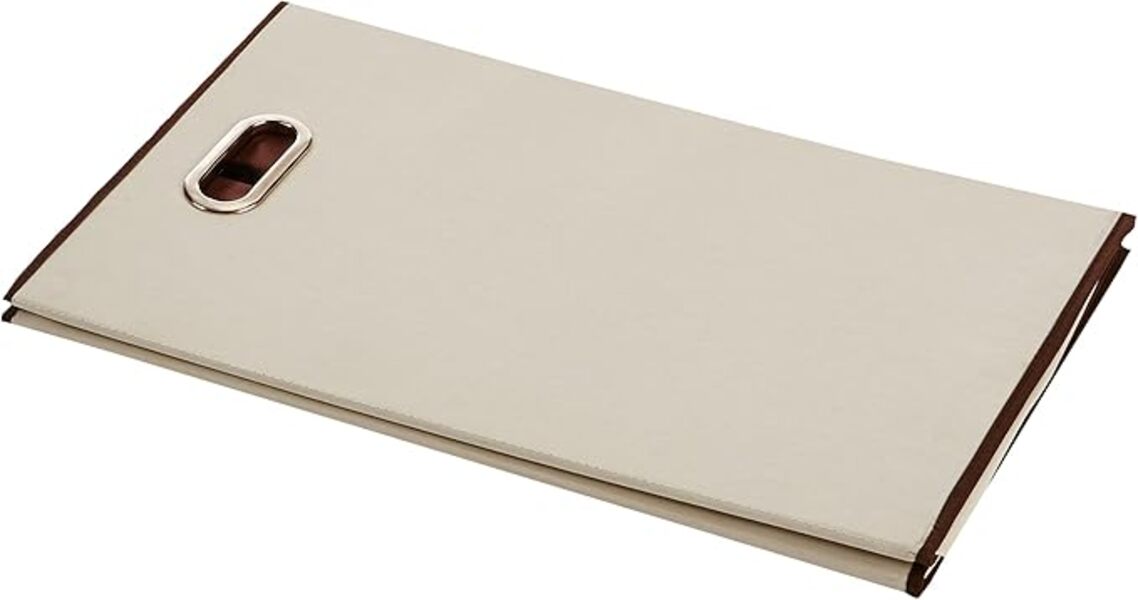 ANQI Panier à linge rectangulaire pliable - Beige et marron