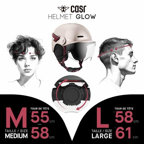 CASR LED GLOW Casque avec LED intégrées taille L - Rose