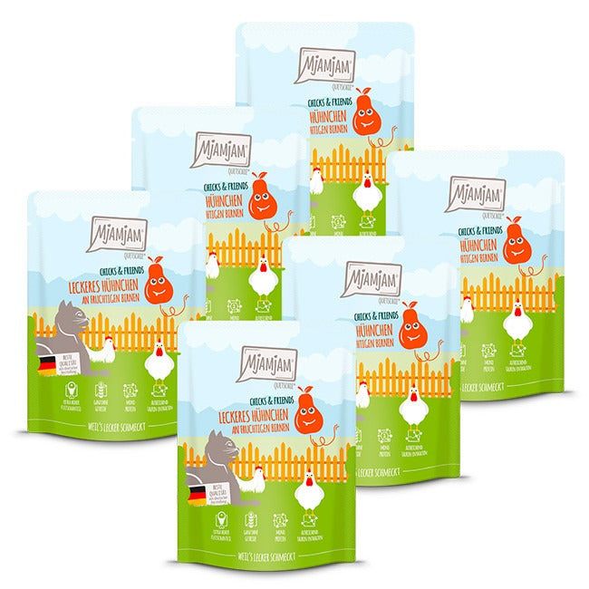 [Peut être servi frais pour l'été] MjAMjAM Quetschie Nourriture humide pour chat au poulet 300 g x 6