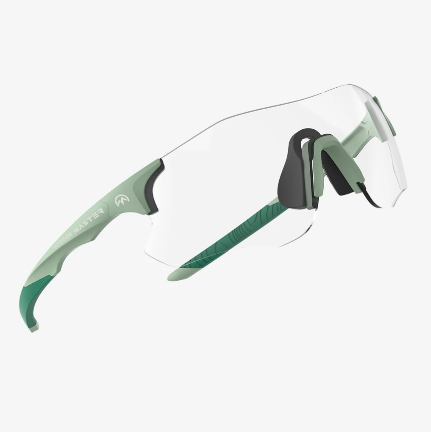 OutdoorMaster HawkSharp Lunettes de sport photochromiques HD - Vert