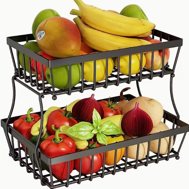 SRD Grand panier pour fruits et légumes - Noir