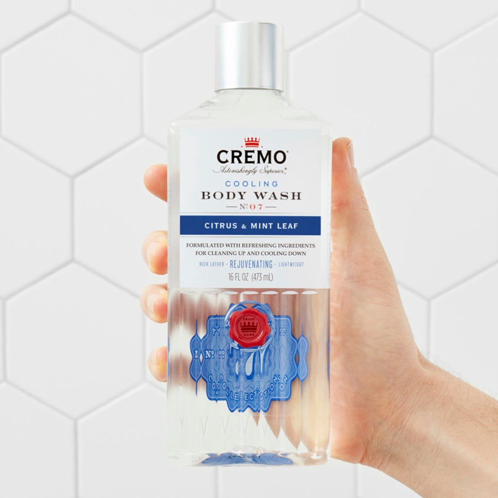 CREMO Agrumes & Feuilles de Menthe - Gel Douche Cooling - Énergisant & Rafraichissant - 473 ml