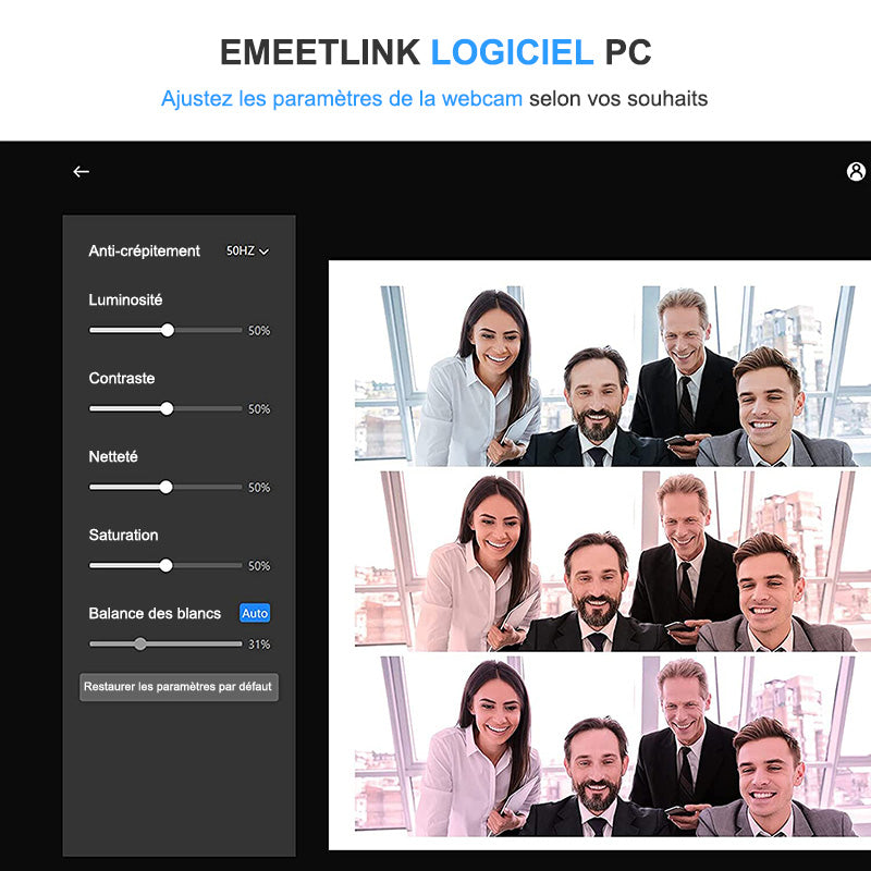 EMEET Webcam pour PC USB HD 1080p avec Plug & Play