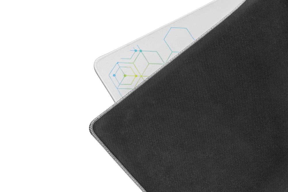 THE G-LAB Pad Selenium Tapis de Souris Gaming XXL (900 x 400 mm) Surface de Contrôle, Base Antidérapante, Bords Cousus - Blanc