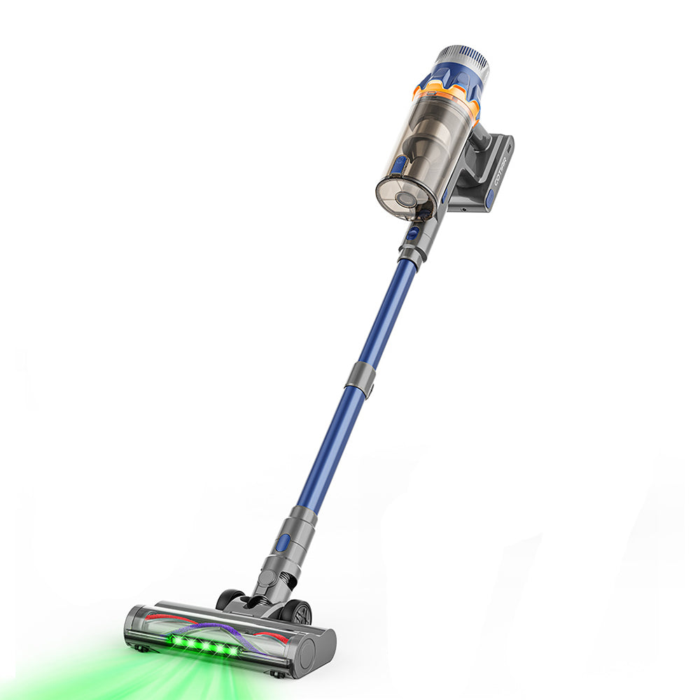 COTIAR S25 aspirateur à main sans fil, 650 W, 60 kPa, forte puissance d’aspiration, autonomie 70 min, batterie amovible, bleu