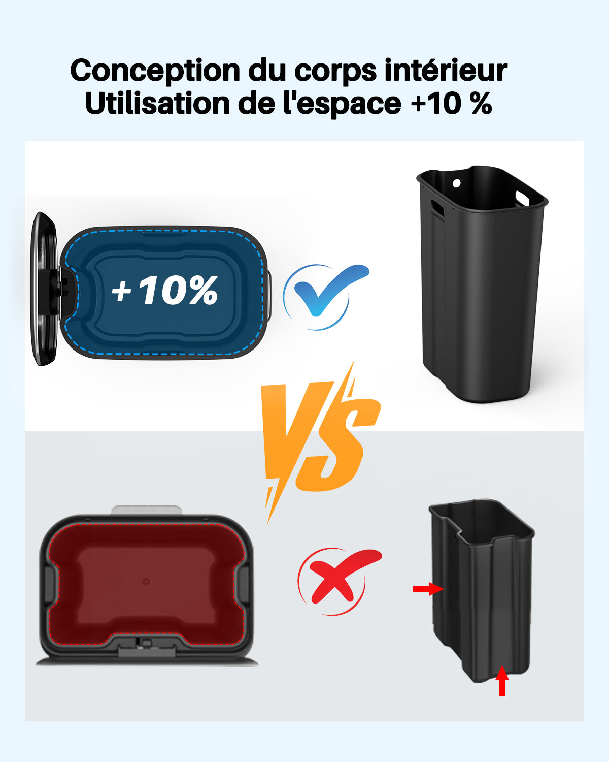 Lovewind Poubelle de cuisine 30 L, Poubelle étroite en acier inoxydable noir pour cuisine, Poubelle à pédale noire avec couvercle à fermeture douce, Seau intérieur amovible