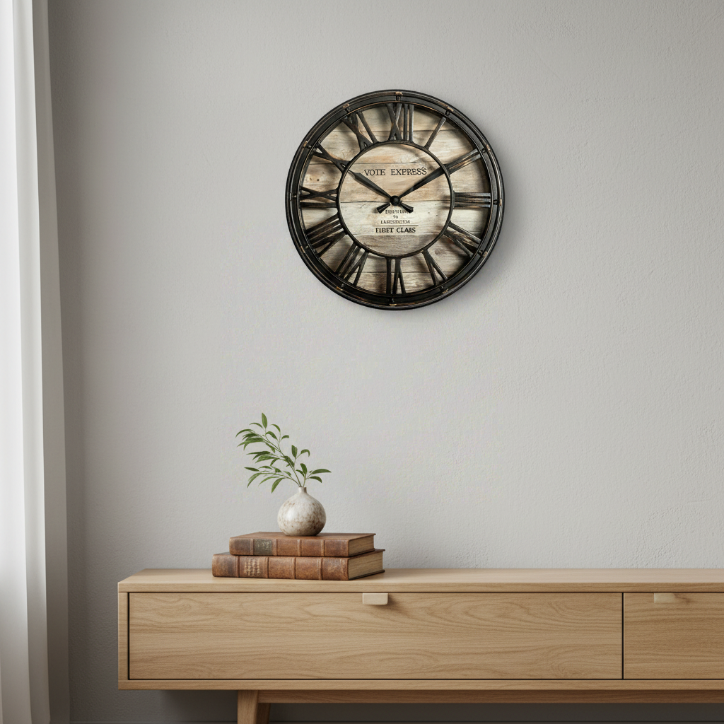 Atmosphera Horloge vintage Robin, diam. 21 cm, plastique