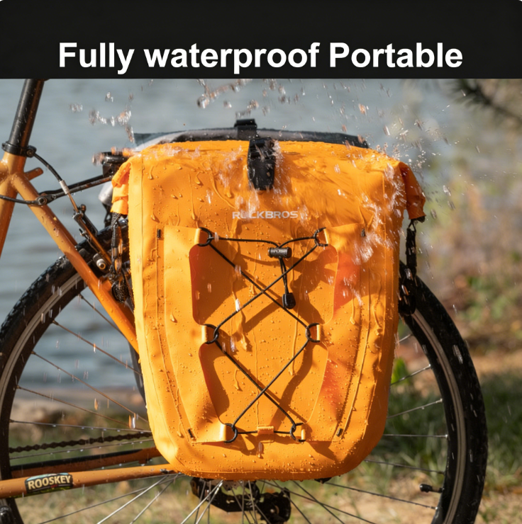 Sac de selle de vélo imperméable 30 L, sacoches de vélo à grande capacité pour VTT, vélo de route et vélo électrique, voyage et trajet quotidien, noir