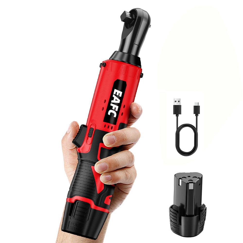 EAFC clé à douille électrique 12V 45N·m 3/8 pouces GJ04 adaptée aux coins/détails/espaces étroits batterie rechargeable 7500mAh (2500mAh×3) pour usage domestique/moto