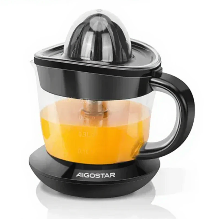 Aigostar Presse-agrumes 40 W, 0,7 L, noir, 2 cônes, rotation bidirectionnelle