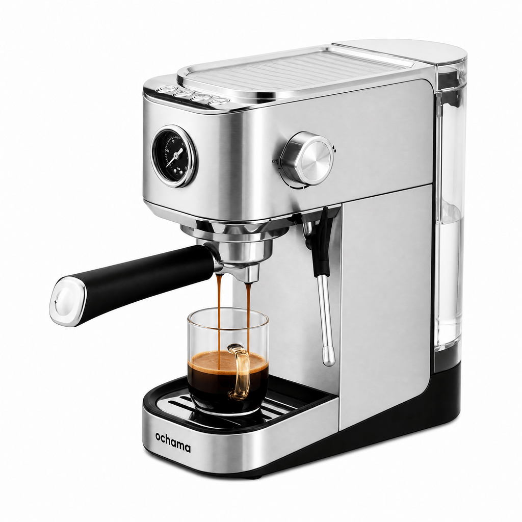 ochama Machine À Espresso Semi‑Automatique, Extraction Haute Pression 20Bar, Réservoir D’eau Amovible 0,9L, Fonction Réchauffage Des Tasses