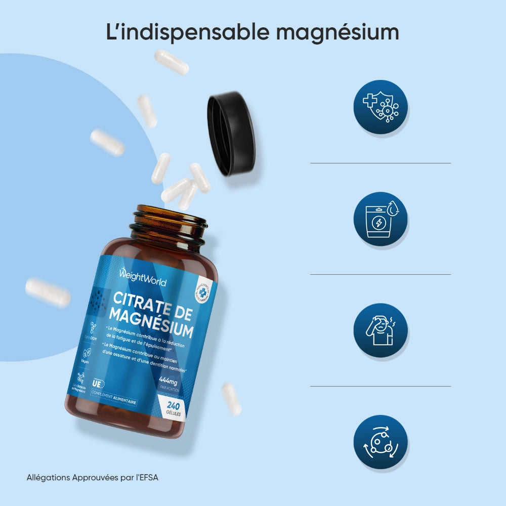 WeightWorld Citrate de magnésium 240 gélules