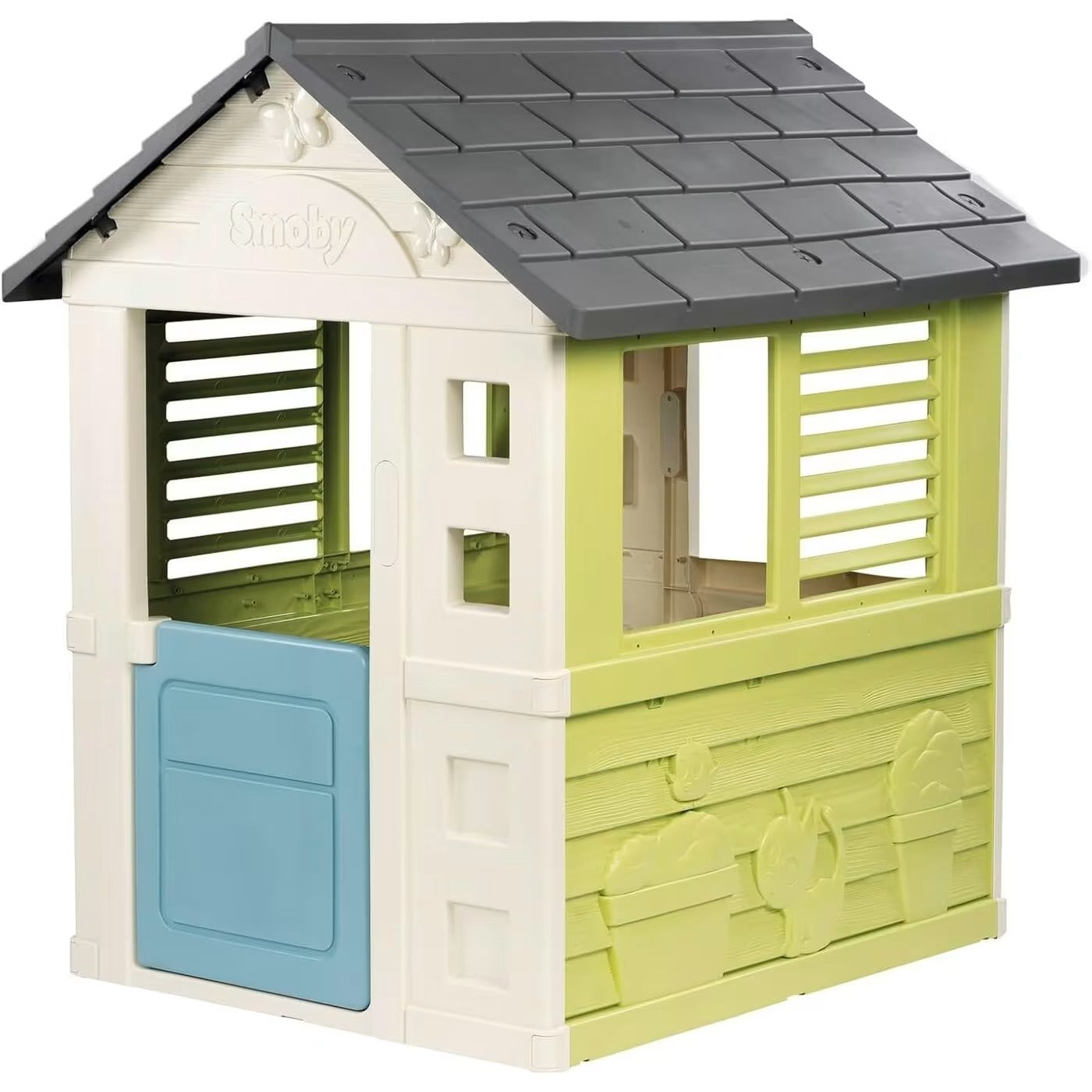 Smoby Life - Jolie Maison - Design Moderne - Portillon, Fenêtres avec Persiennes - Matière Recyclée - A Partir de 2 Ans - Fabrication Française