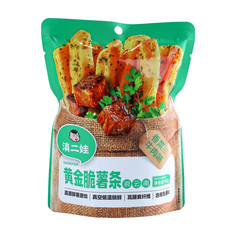 Dianerwa Golden Crispy Potato Sticks (saveur bœuf et coriandre) 40 g