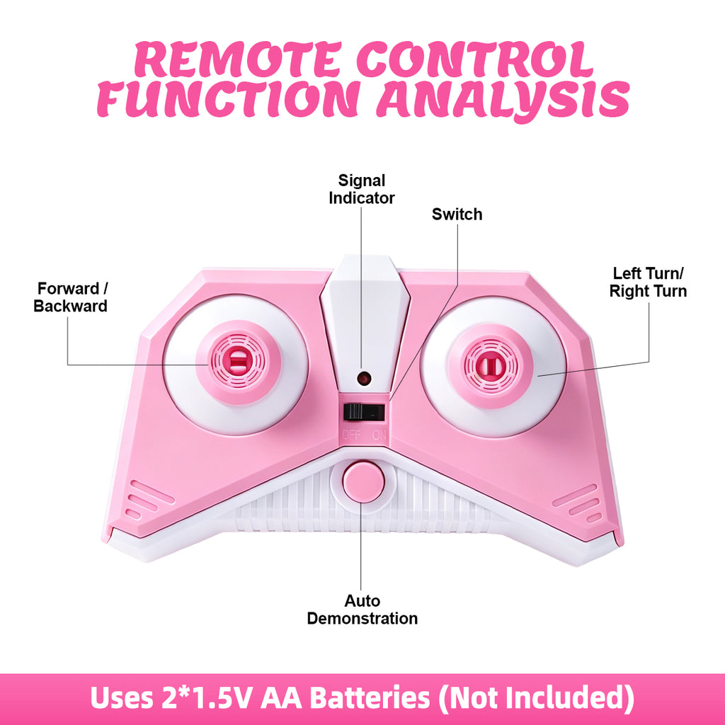 Voiture de Cascade de Licorne Télécommandée pour Enfants, Camion Télécommandé à Rotation de 360 Degrés avec Roues Lumineuses, Cadeau de Voiture Jouet Rechargeable Thème Licorne Rose Violet Mignon pour Petites Filles Âge 3+