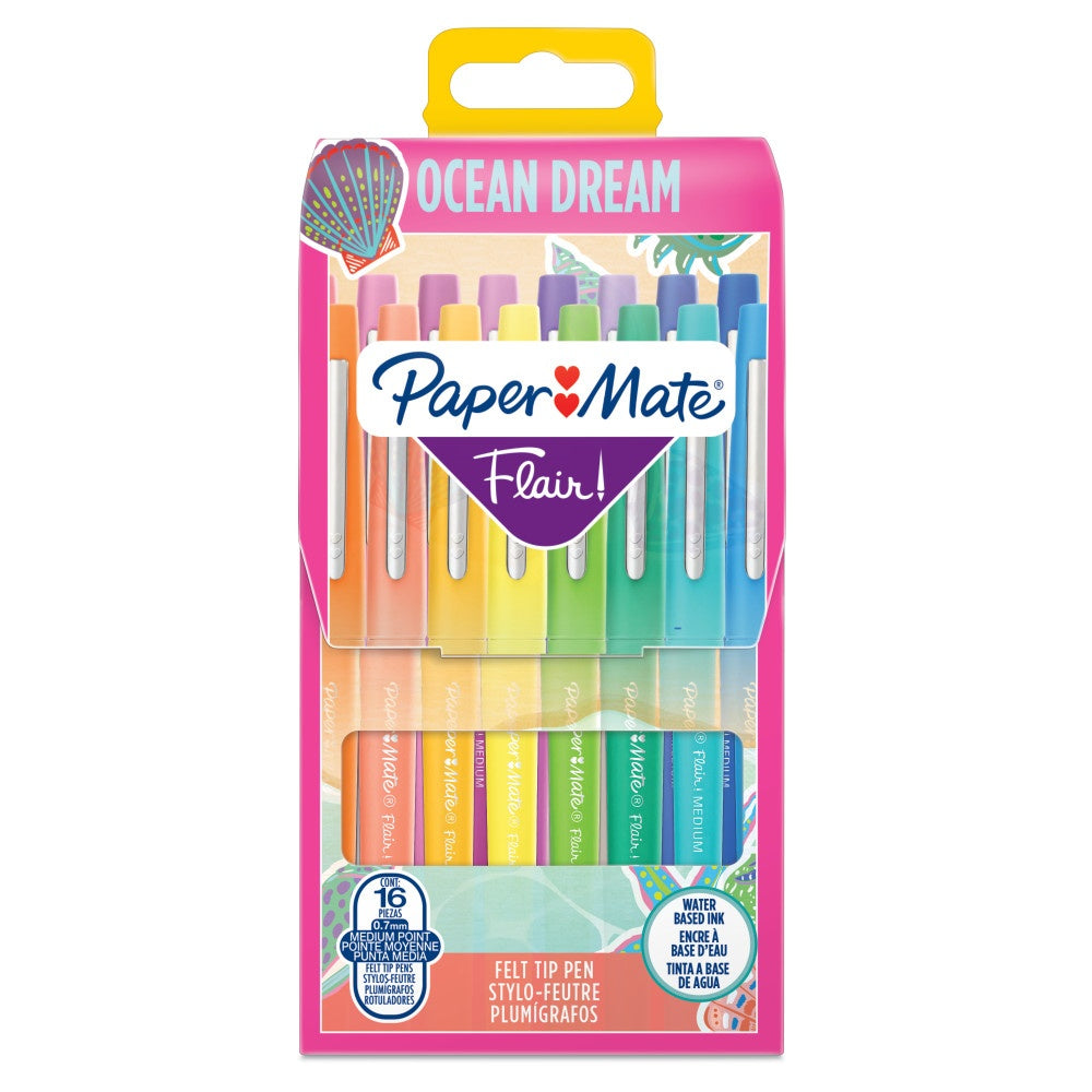 Paper Mate Flair Stylos feutres | à pointe moyenne | Lot de 16