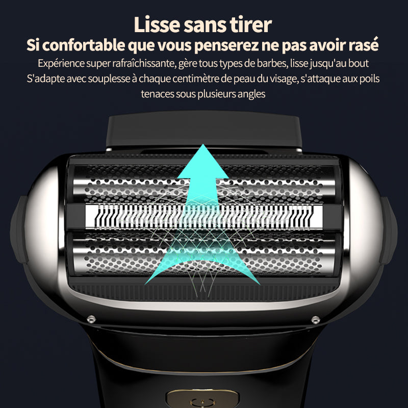 Sparoma Rasoir Électrique pour Hommes – Lames Doubles Flottantes, Affichage Numérique, Rasage à Sec & Humide, Recharge Type-C, Moteur Intelligent, Étanchéité IPX6, FK-608