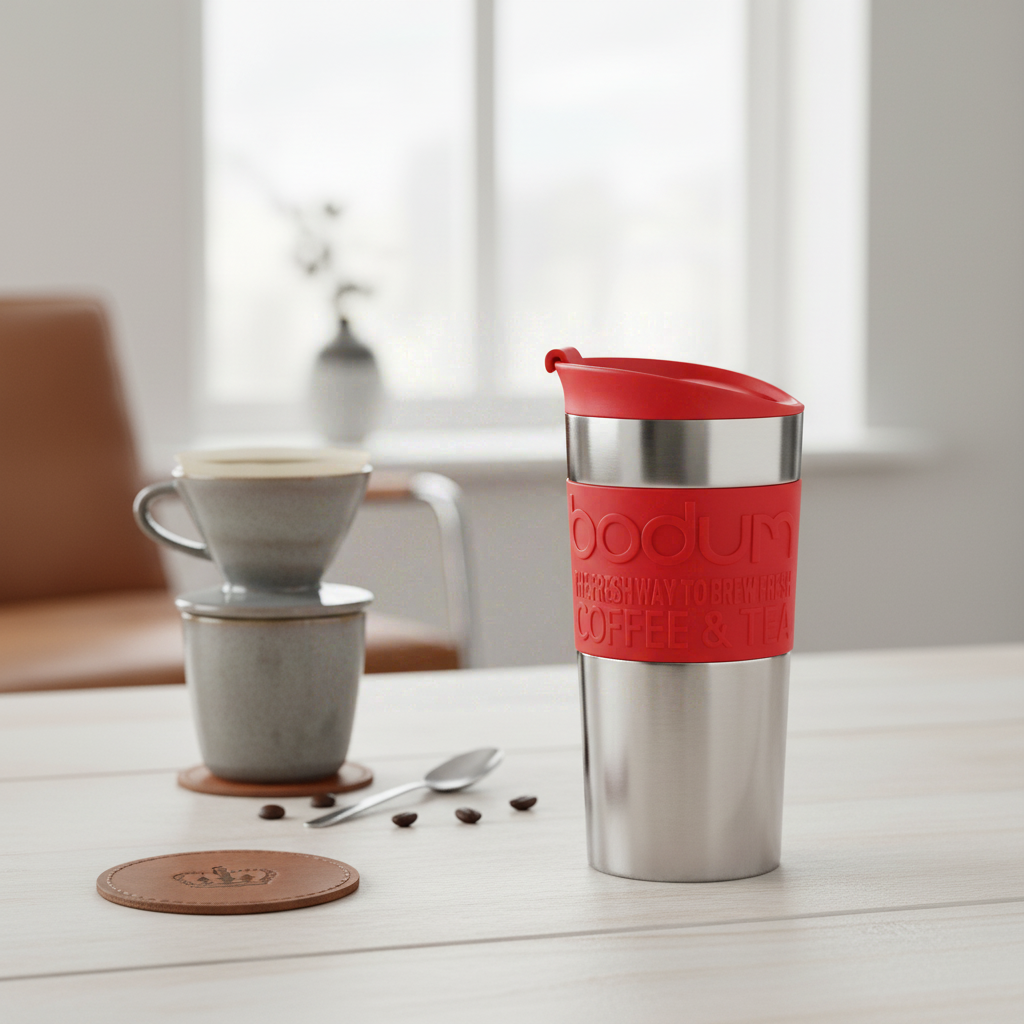 Bodum Mug de voyage isotherme, Petit, 0,35 l, 12 oz, Acier inoxydable