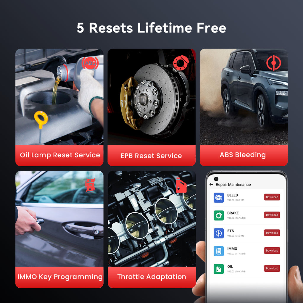 THINKCAR ThinkDiag BD6 Appareil de diagnostic OBD2 OBD2 OBD2 avec diagnostic de tous les systèmes + 5 fonctions de réinitialisation (Purge, Frein, Voyants d’huile, IMMO, ETS)