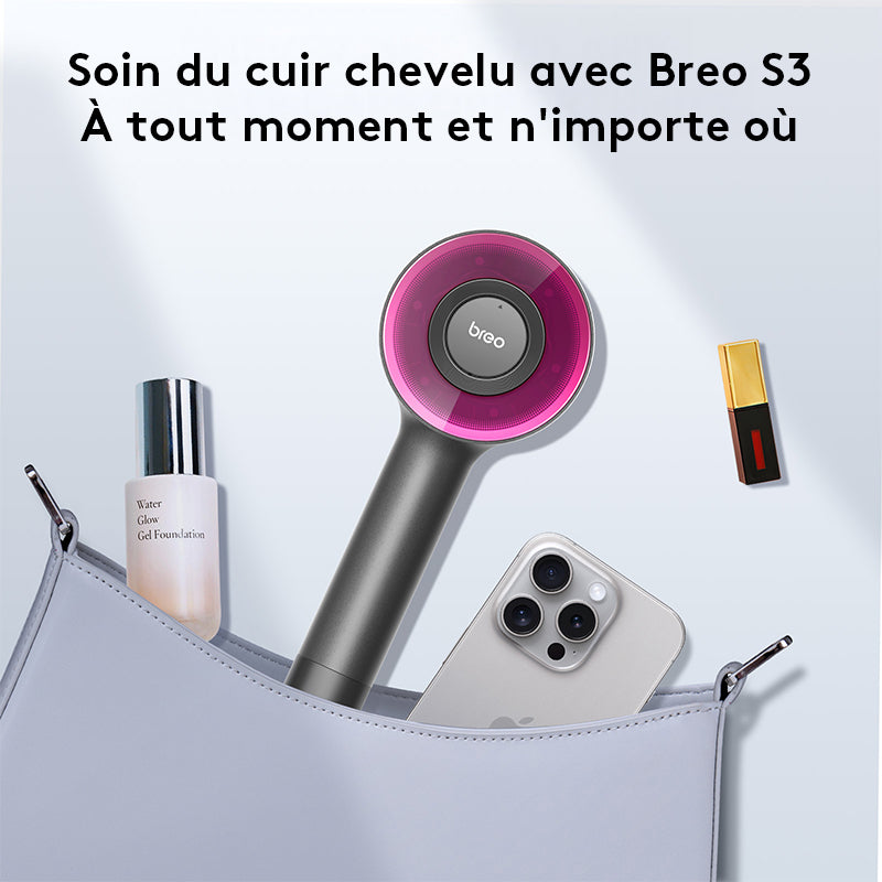 Breo Scalp3 Brosse de massage shiatsu électrique sans fil pour cuir chevelu étanche IPX7
