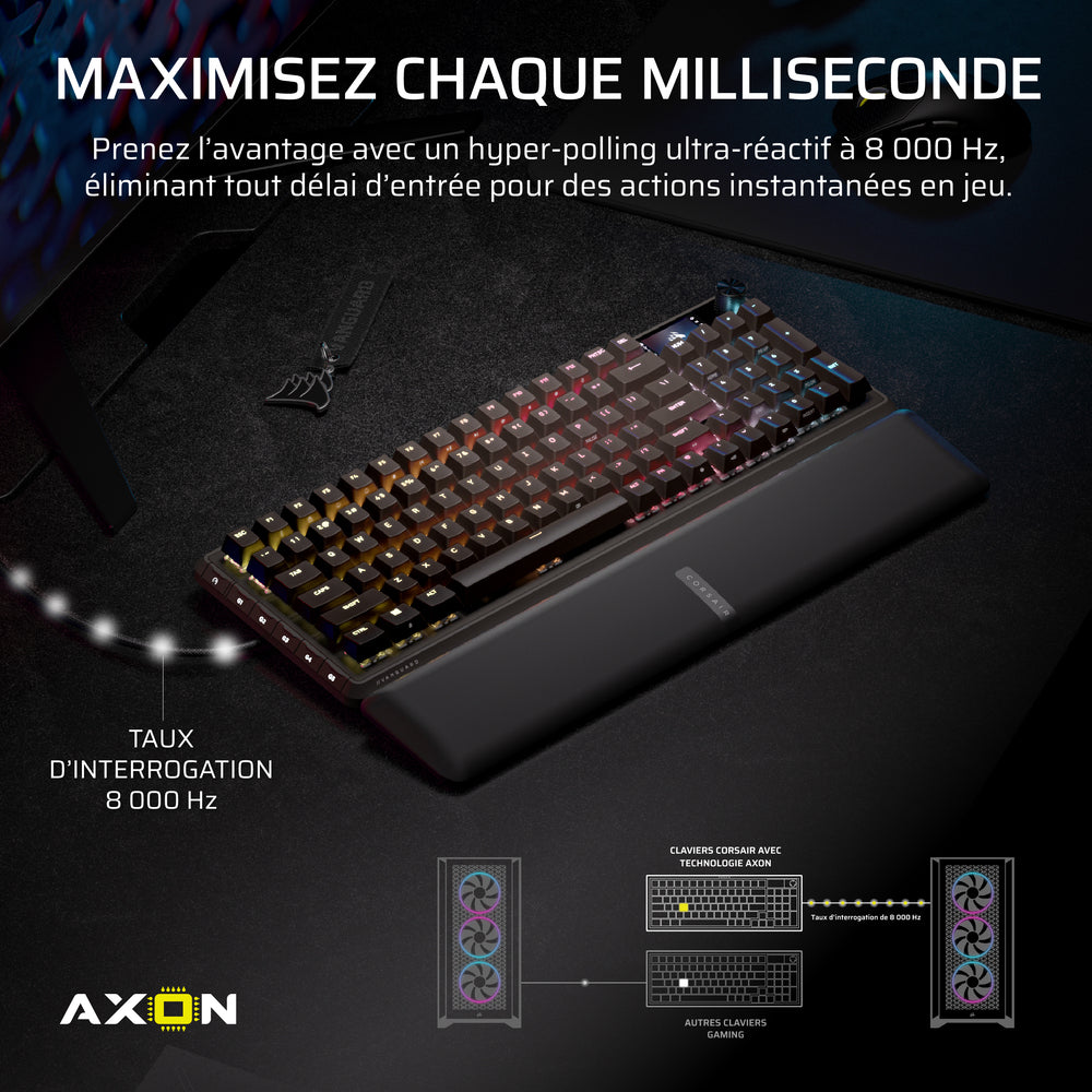 Corsair VANGUARD PRO 96 Clavier Gaming Magnétique Filaire RGB 96% - AZERTY - Noir