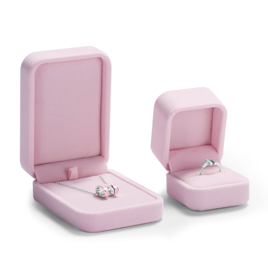 Oirlv Boîte à bague en velours, boîte de rangement pour boucle d'oreille, collier et bracelet, boîte d'organisation de bijoux, boîte cadeau pour demande en mariage, fiançailles et mariage