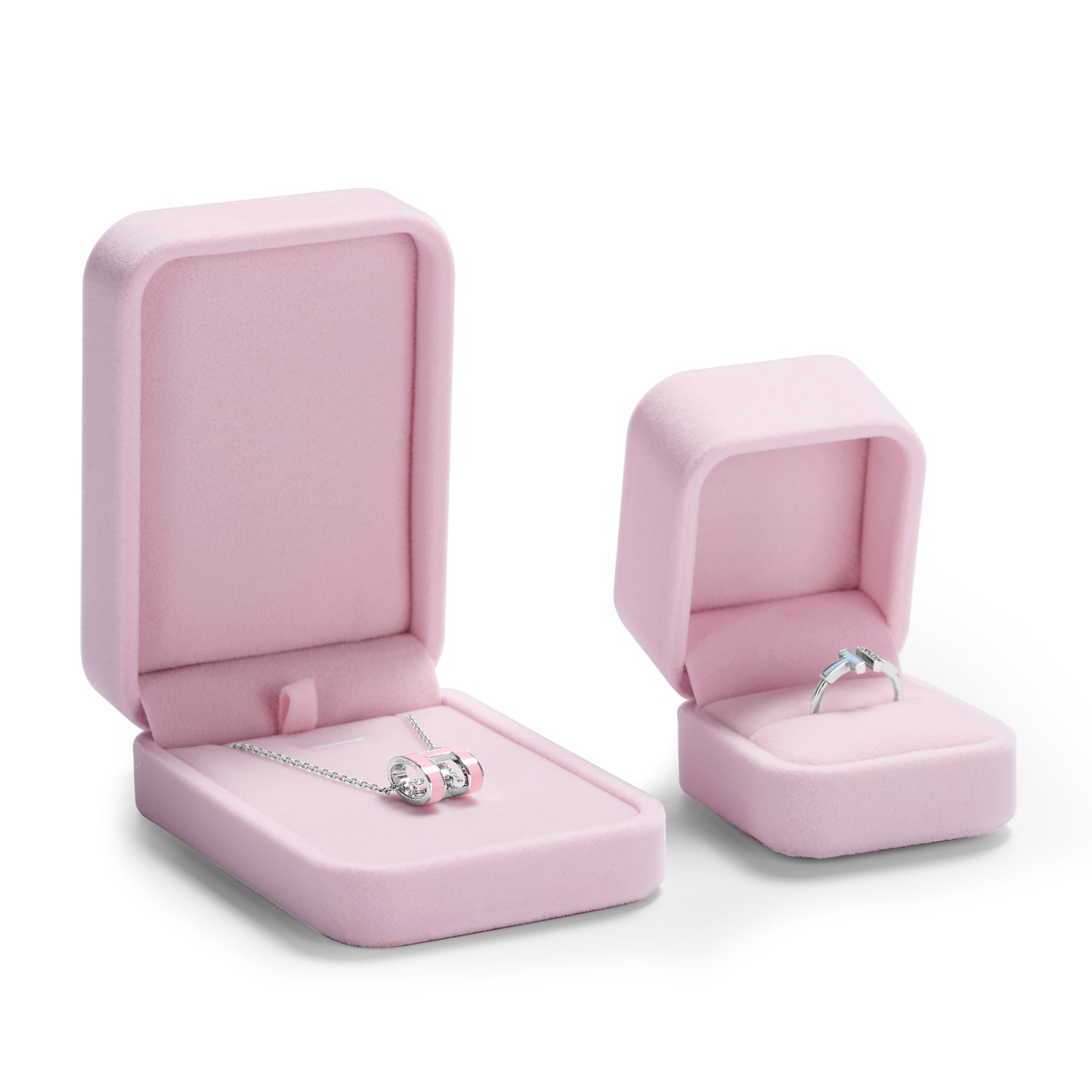 Oirlv Boîte à bague en velours, boîte de rangement pour boucle d'oreille, collier et bracelet, boîte d'organisation de bijoux, boîte cadeau pour demande en mariage, fiançailles et mariage