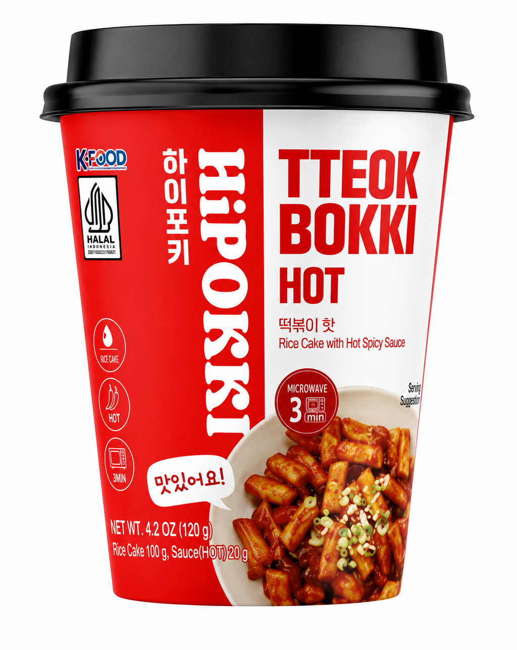 HYHS Hipokki Tteokbokki en bol saveur épicée (Halal) 120 g
