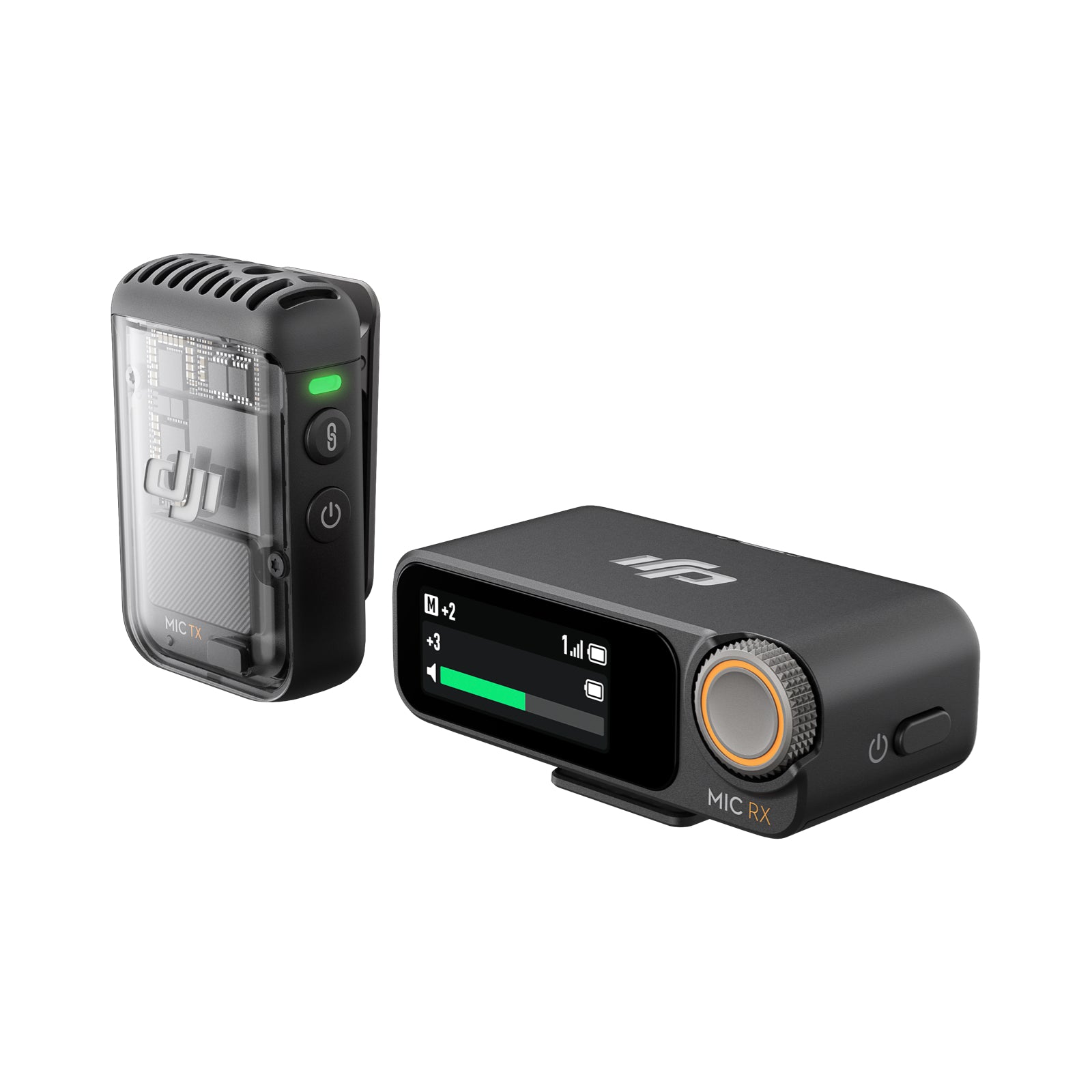 DJI Mic 2 Microphone sans fil avec réduction intelligente du bruit, enregistrement 32 bits, son optimisé et portée de 250 m - 1 émetteur + 1 récepteur
