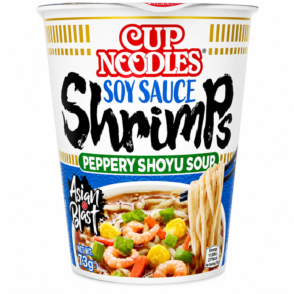 NISSIN Nouilles instantanées en cup saveur sauce soja et crevette 63 g
