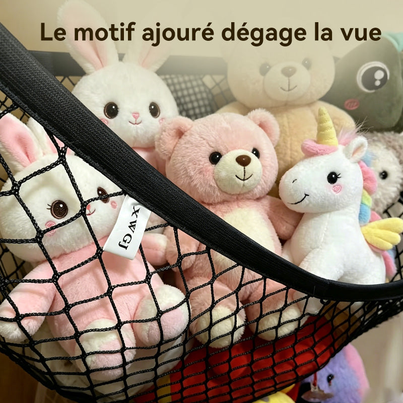 JORDAN&JUDY Filet de rangement pour jouets, hamac de rangement pour peluches, noir