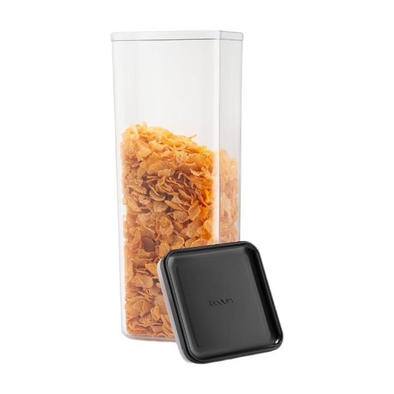 Bodum Canteen Lot de 12 bocaux de conservation avec couvercle noir