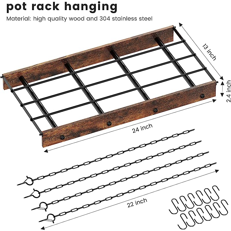 SRD Étagère de rangement flottante noire pour îlot de cuisine, gain de place, pour la maison