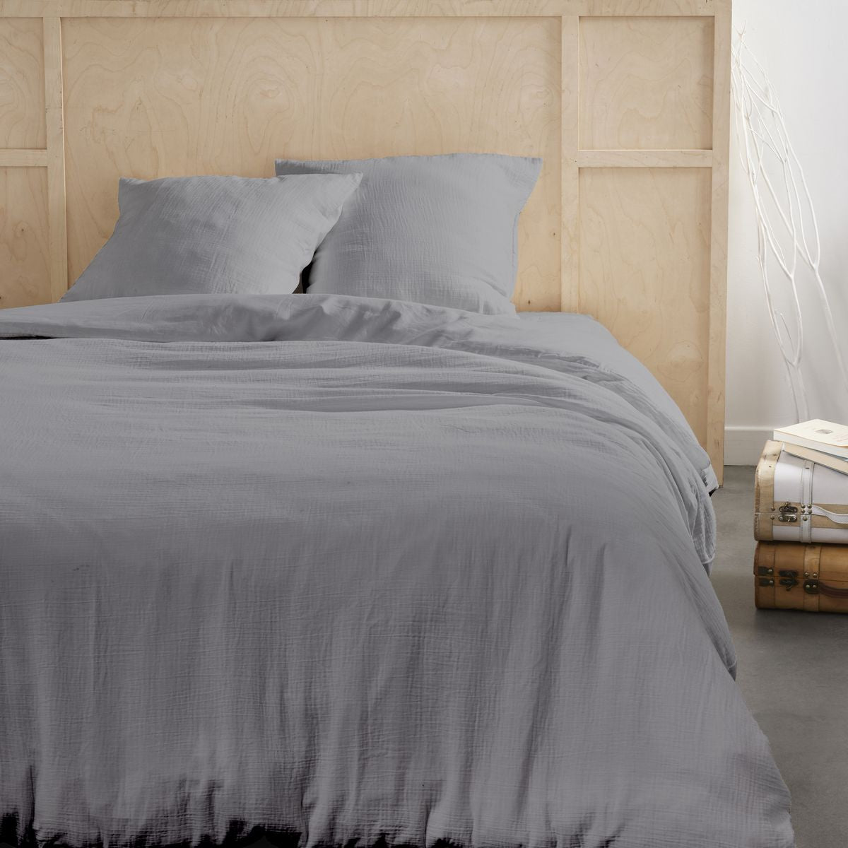 TODAY Couvre-lit taille Queen en gaze de coton acier