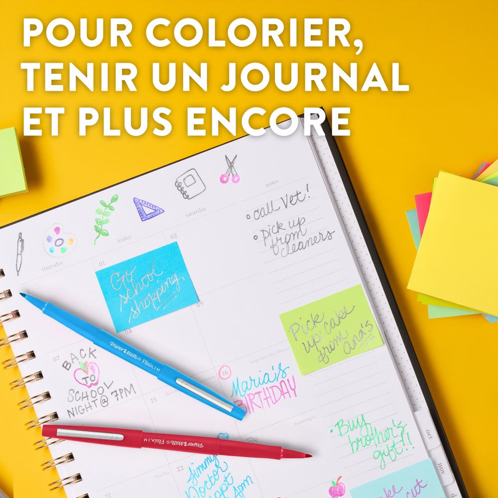Paper Mate Flair Stylos feutres | Feutres de coloriage sans fuite à pointe moyenne (0,7 mm) | encre verte