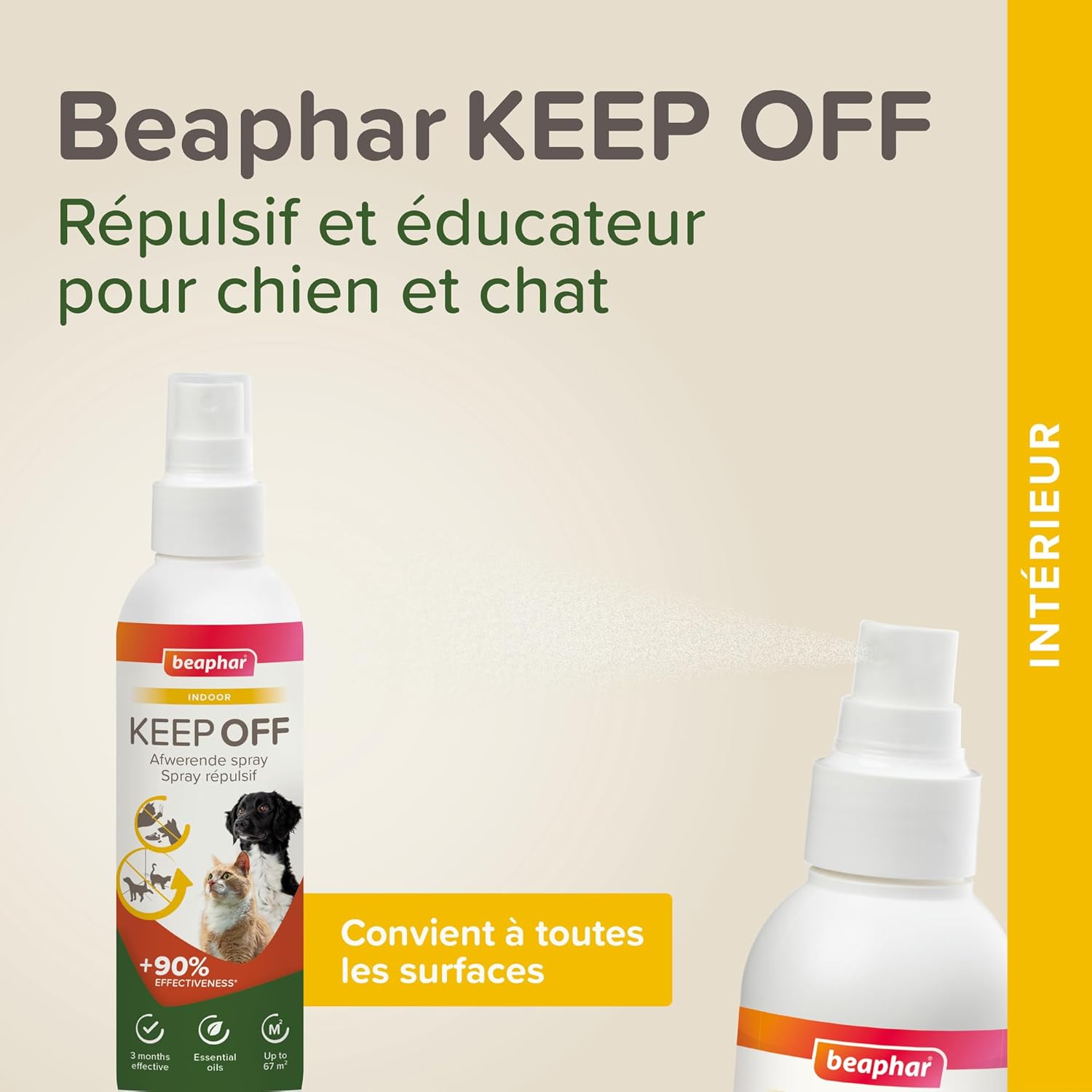 BEAPHAR Keep Off Spray répulsif pour intérieur, 200 ml