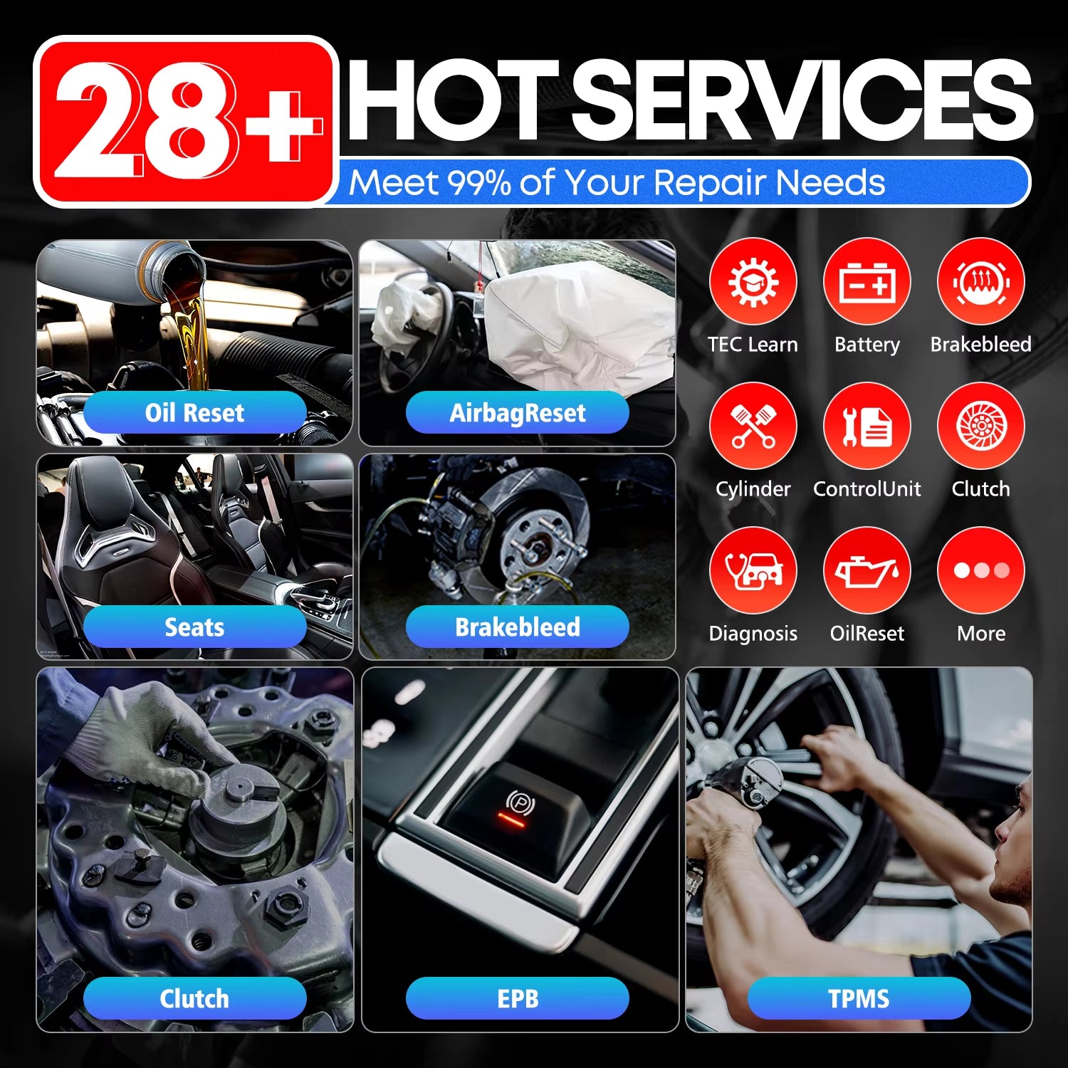 Autel MaxiCheck MX808S Scanner OBD2 bidirectionnel, outil de diagnostic et contrôle avec 28+ services, diagnostic complet de tous les systèmes, compatible avec MK808S et MK808