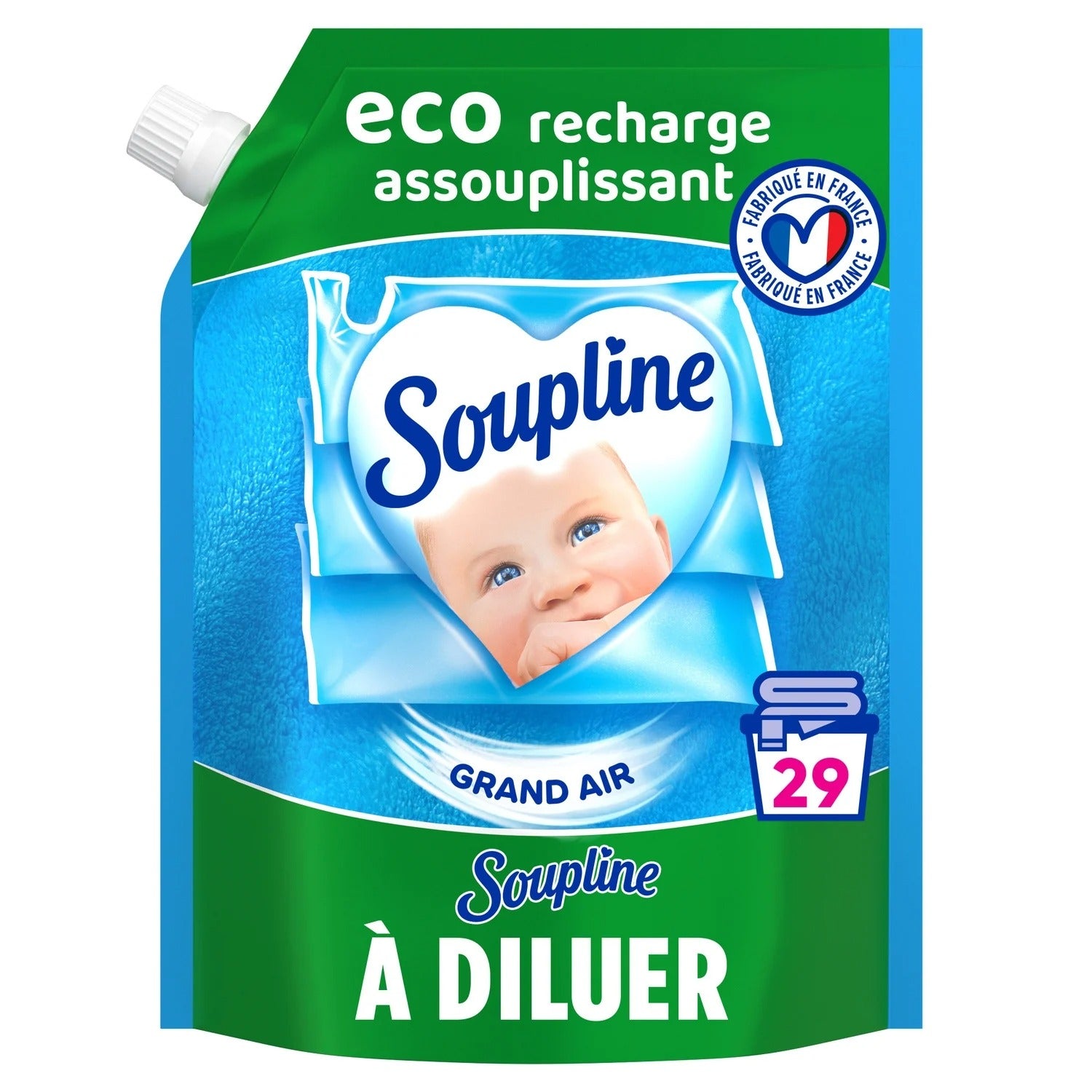 SOUPLINE Grand Air Recharge Éco Adoucissant Concentré 600 ml