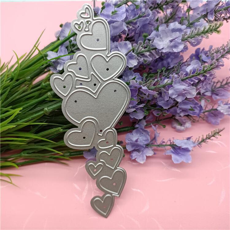 WhereHike Matrices de découpe Cœurs d'amour pour création de cartes, Matrices de découpe en métal Cœurs d'amour, Matrices de découpe Félicitations