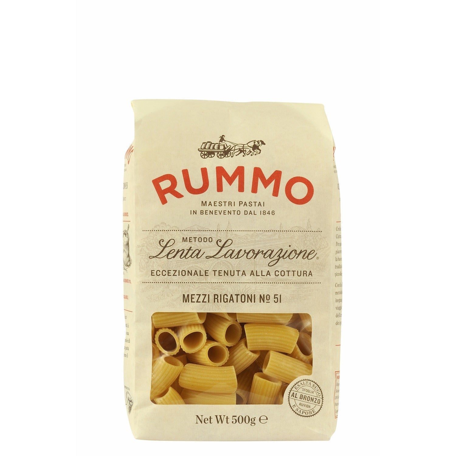 Rummo Mezzi Rigatoni No. 51 Pâtes de Semoule de Blé Dur 500 g