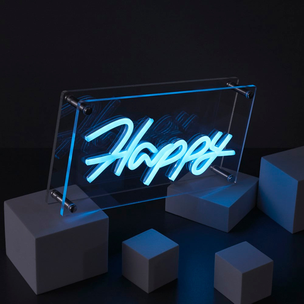 HOME DECO FACTORY Lampe en acrylique effet néon HAPPY
