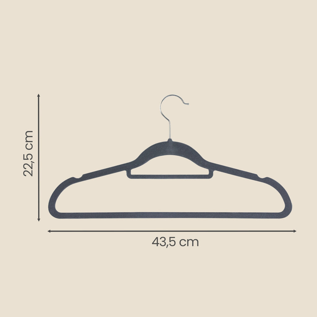 JOYFURNOS Lot de 20 cintres en velours avec surface antidérapante, barre à cravates et crochet pivotant à 360°, cintres à vêtements fins de 0,6 cm d'épaisseur pour un gain de place