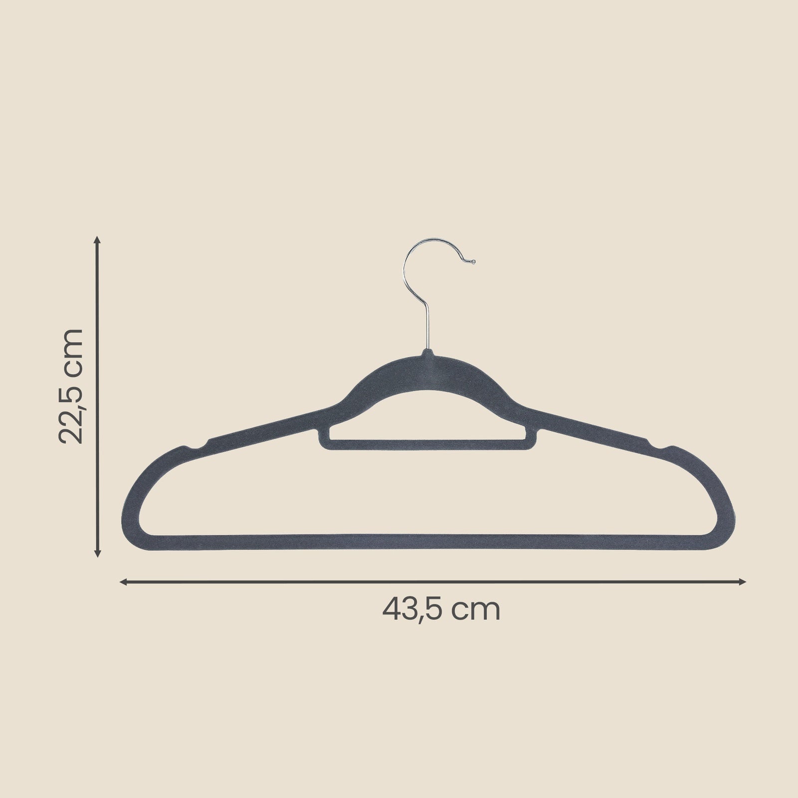 JOYFURNOS Lot de 20 cintres en velours avec surface antidérapante, barre à cravates et crochet pivotant à 360°, cintres à vêtements fins de 0,6 cm d'épaisseur pour un gain de place