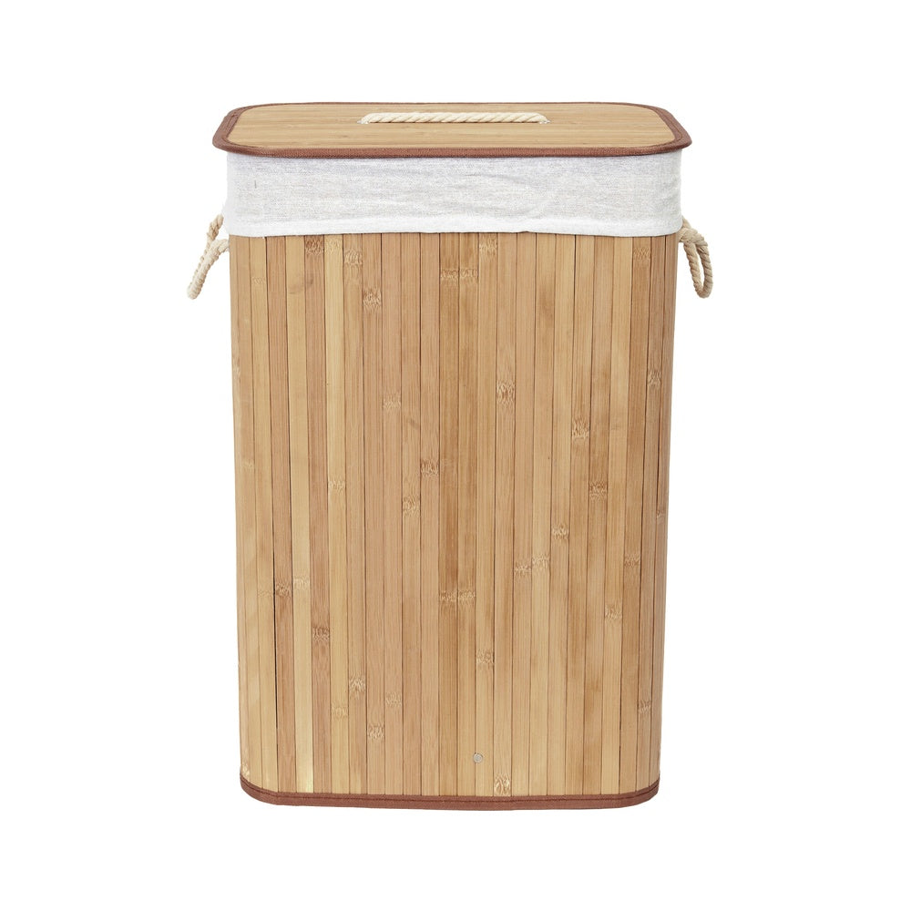 COMPACTOR Panier à Linge Pliable en Bambou avec Couvercle et Poignées