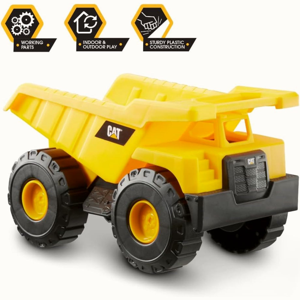 CatToysOfficial Ensemble de Véhicules de Construction - 18 cm Pack de 3 véhicules de chantier - Camion benne, Chargeur frontal et Tractopelle pour Enfants à Partir de 2 Ans